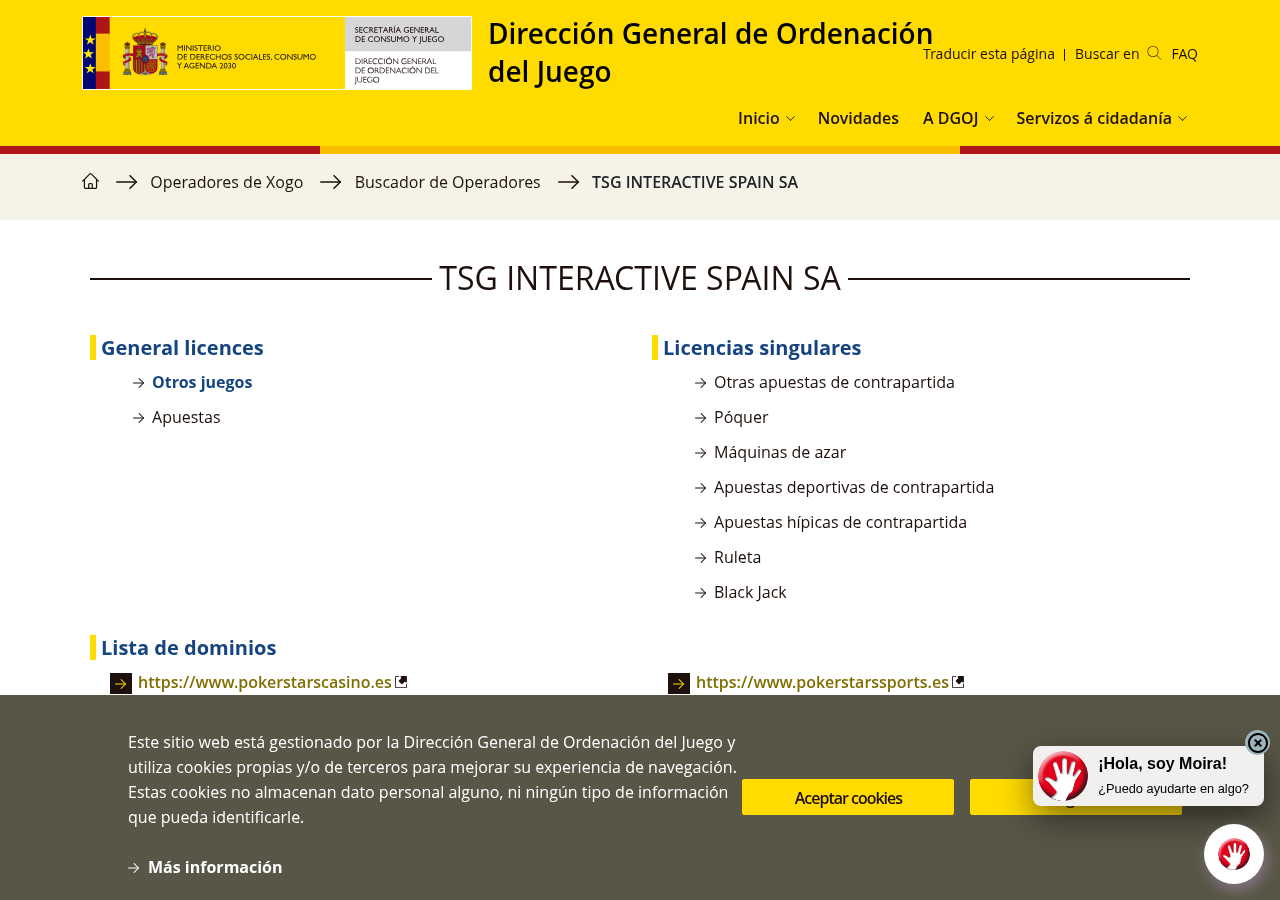 لقطة مؤرخة من ordenacionjuego.es
