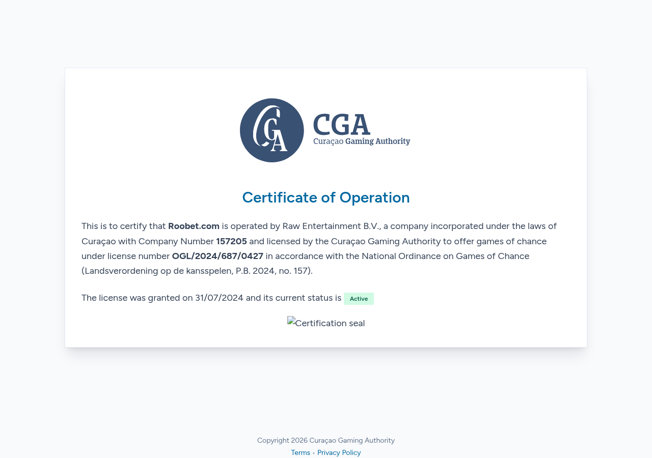 لقطة دليل مؤرخة من cert.cga.cw
