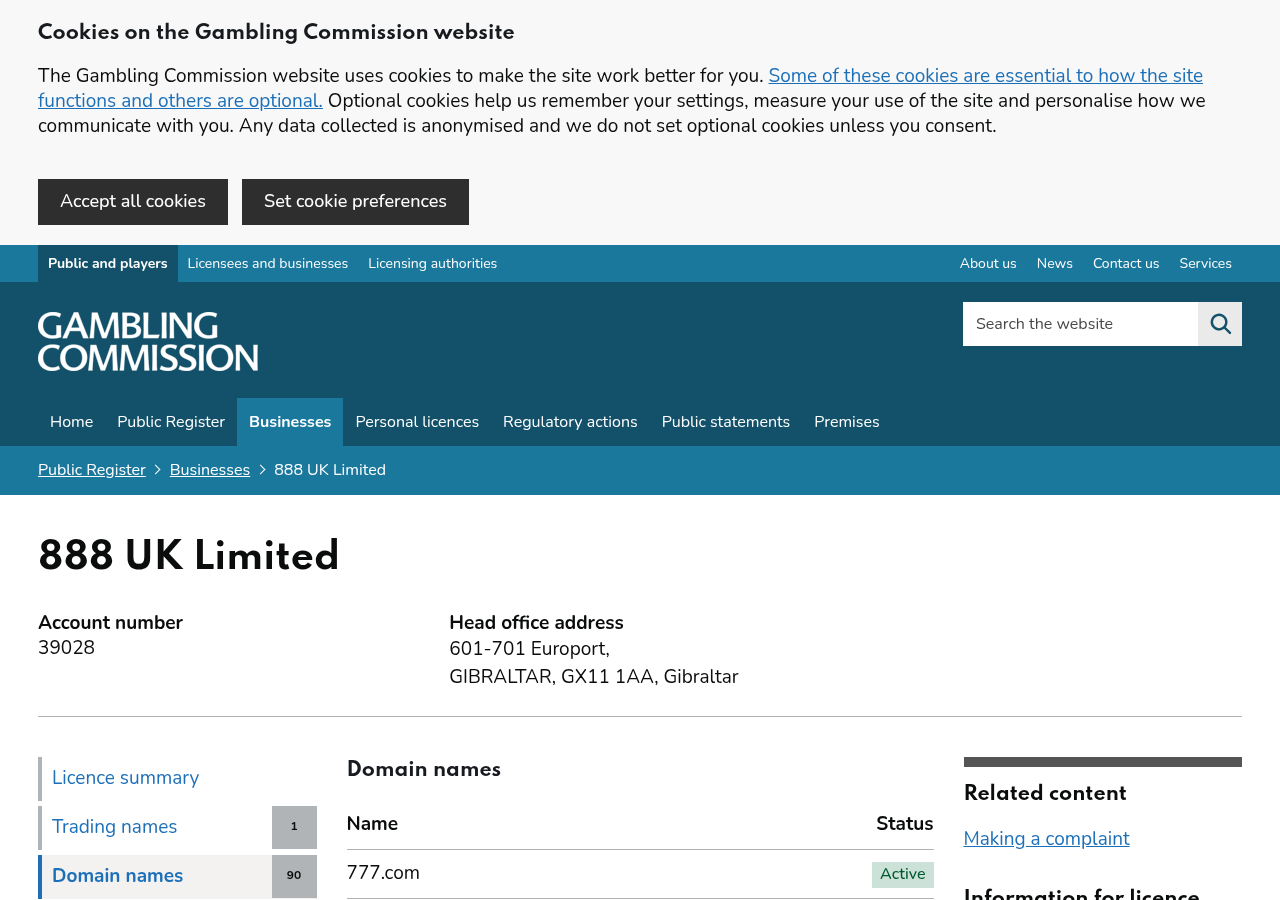 لقطة دليل مؤرخة من gamblingcommission.gov.uk
